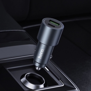 CL adaptér HOCO Z60, 1x USB A, 1x USB C, QC 3.0, PD 48W, barva černá