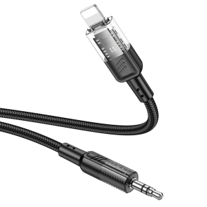 Kabel AUX (Hoco UPA27) Jack 3,5mm na Lightning, 1,2m, barva černá