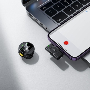 Bezdrátový mikrofon Hoco L21, magnetický, Lightning konektor, černý