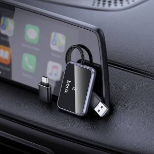 Bezdrátový Apple CarPlay adaptér Hoco HU1, USB A / USB C, černý