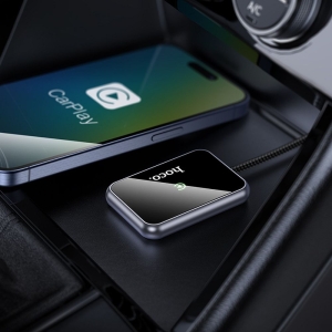 Bezdrátový Apple CarPlay adaptér Hoco HU1, USB A / USB C, černý