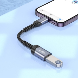 Adaptér Hoco UA24, Lightning na USB A, černý