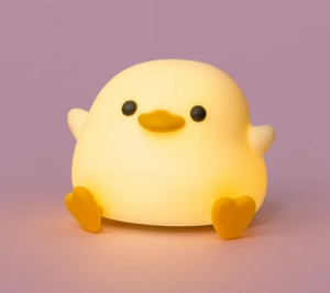 LED noční silikonová lampička Dodo duck, 3 režimy svícení, bílá