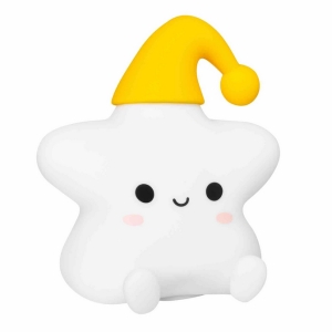 LED noční silikonová lampička Star, 3 režimy svícení, bílá