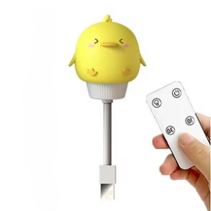 USB noční lampička Duck, 3 režimy svícení, ovladač, časovač, žlutá