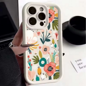 Pouzdro Back Case Flower iPhone 15 Pro, bílá