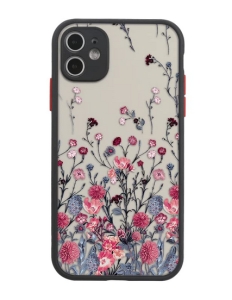 Pouzdro Back Case Floral Flower iPhone 11, černá
