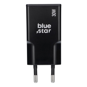 Cestovní nabíječ BlueStar Slim GaN, 2x USB, PD 30W, QC 4.0, černá