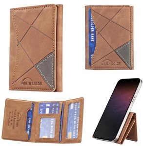 MagSafe wallet Binfen Color, na kreditní karty s funkcí stojánku, 6 slotů na kartu, hnědá