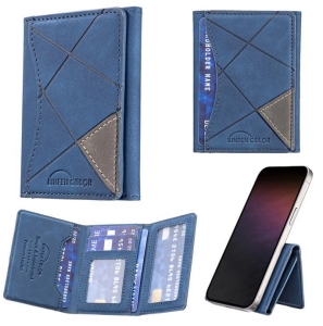 MagSafe wallet Binfen Color, na kreditní karty s funkcí stojánku, 6 slotů na kartu, modrá