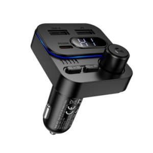 Transmiter FM Bluetooth Borofone BC61, 1X USB C 2x USB A, PD 45W, barva černá