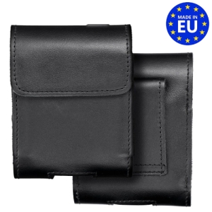 Pouzdro na opasek ROYAL, velikost V (Samsung Flip 1 / 2 / 3 / 4 / Huawei P50 Pocket / Motorola Razr 5G), pravá kůže, barva černá
