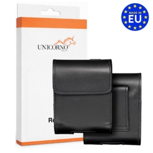 Pouzdro na opasek ROYAL, velikost V (Samsung Flip 1 / 2 / 3 / 4 / Huawei P50 Pocket / Motorola Razr 5G), pravá kůže, barva černá
