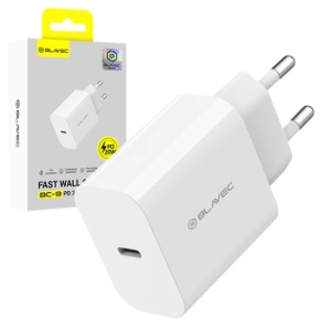 Cestovní nabíječ Blavec, USB C, PD 20W, černá