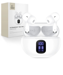 Bluetooth headset Tech-Protect Ultraboost TWS G2 Pro, barva bílá