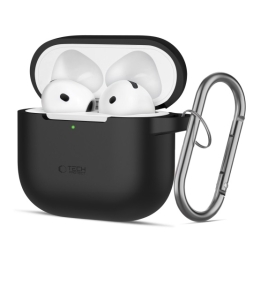 Pouzdro pro Apple AirPods 4 Tech-Protect silicone Hook, černá