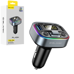 Transmitér FM Bluetooth Blavec (TR-04), 2x USB, 1x Typ C, 30W, barva černá