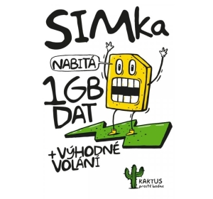 Kaktus SIM karta (T-Mobile) - kredit 100Kč / 1GB dat
