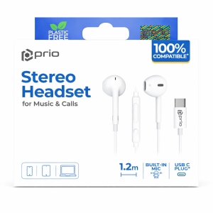 Hands Free PRIO USB C, s mikrofonem, barva bílá