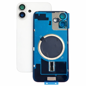 Kryt baterie iPhone 16 PLUS white + metal clip + camera lens + magnet