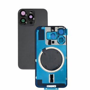Kryt baterie iPhone 16 PRO black + metal clip + camera lens + magnet