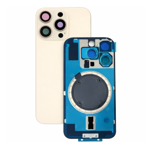 Kryt baterie iPhone 16 PRO MAX gold (desert) + metal clip + camera lens + magnet