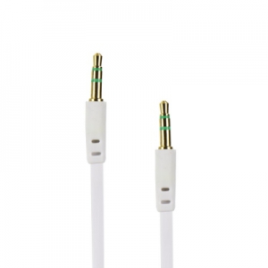 Kabel AUX JACK STEREO 3,5mm 1m BOX barva bílá