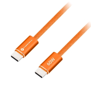 Kabel USB C na USB C Forcell F-Energy QC 4.0 PD 3A 60W Cafule Color 1,2 m, oranžová