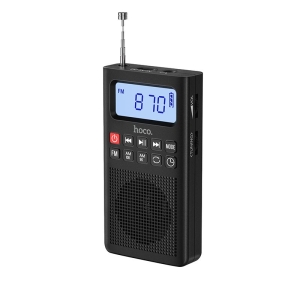 Mini přenosné rádio FM/AM, Hoco HI51 3v1, MP3, bluetooth v. 5.3, TF karta, konektor pro Jack 3,5mm, 3W reproduktor, barva černá