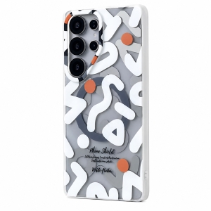 Back Case Geometric Graffiti Samsung S931 Galaxy S25, White