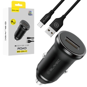 CL adaptér Blavec Road, USB A, QC 3.0 18W, kabel USB A na USB C, černá