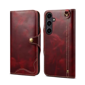 Retro Leather Book Samsung S942 Galaxy S26, Wine Red