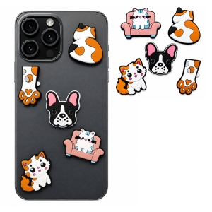 Sada 5 Ks 3D samolepek - motiv Kitty, pro siliconová pouzdra