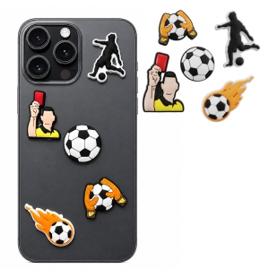 Sada 5 Ks 3D samolepek - motiv Fotbal, pro siliconová pouzdra