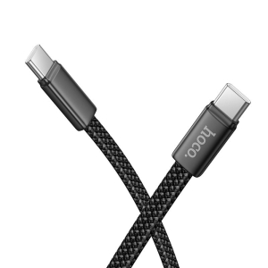 Datový kabel Hoco X125 Flat, USB C na USB C, rychlonabíjecí 60W, podpora PD a QC, 1m, černý