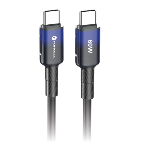 Kabel USB C na USB C Forcell F-Energy QC4.0 PD 3A 60W 1m, (opletený), černý