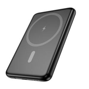 Externí baterie POWER BANK Hoco J140A Ultra Thin, Magsafe, QI, QC 3.0, PD 20W, 1x USB C, 5000 mAh, černá