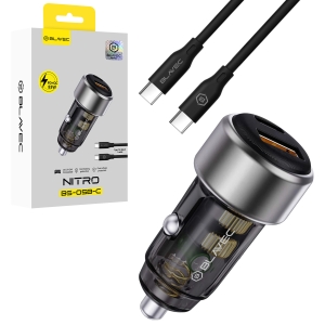 CL adaptér Blavec Nitro, 1x USB A 1x USB C, QC 3.0 PD 83W, kabel USB C na USB C, černá