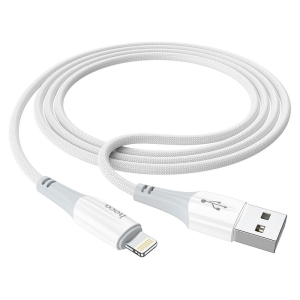 Datový kabel HOCO X70 USB A na Lightning, 2,4A, opletený, délka 1m, barva bílá