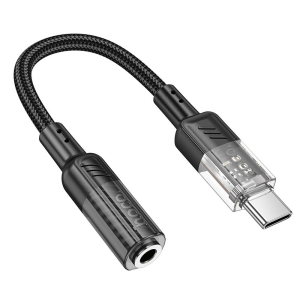 Kabel AUX HOCO (LS37) USB C na Jack 3,5mm, 15cm, černý