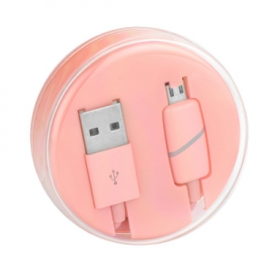 Datový kabel micro USB barva růžová - Box