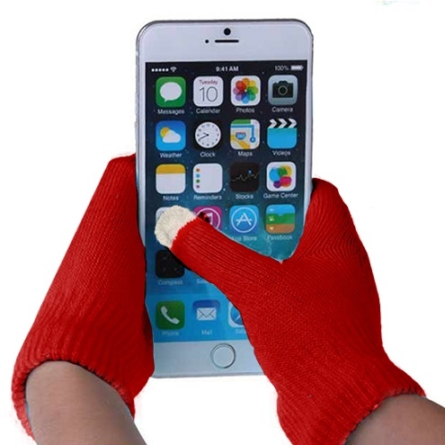 Rukavice pro dotykové LCD barva červená