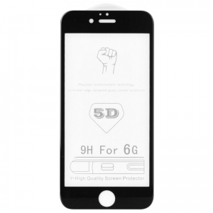 Tvrzené sklo 5D FULL GLUE iPhone 5, 5S, SE černá - BULK